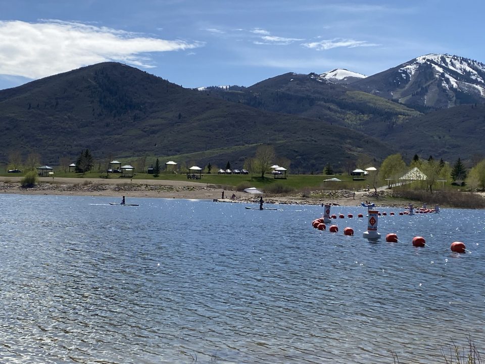 Jordanelle Lake in the summer showing things to do in the summer. 