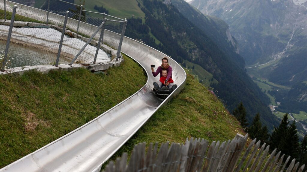 Photo of Woman on Alpine Coaster.